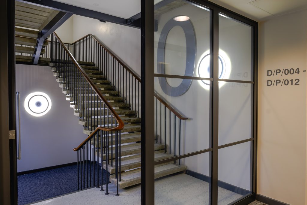 Listed staircase inside Derwent P Block 
