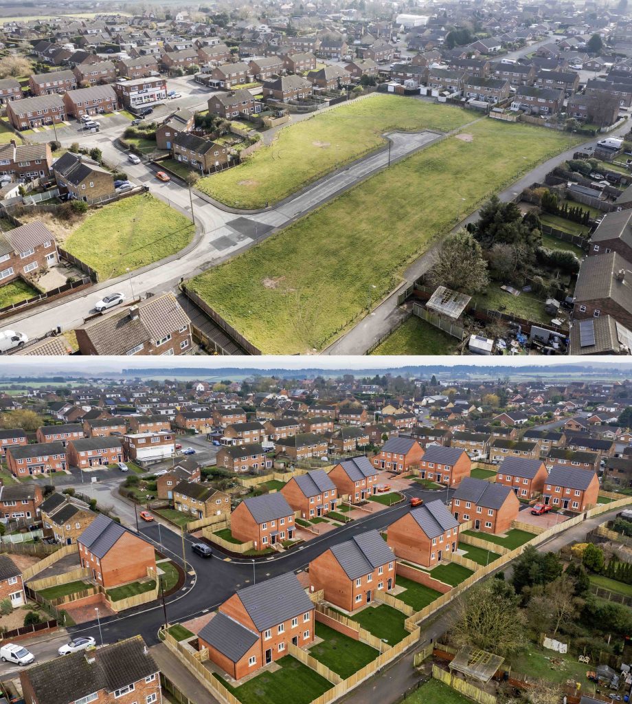 Warwick Close before and after construction