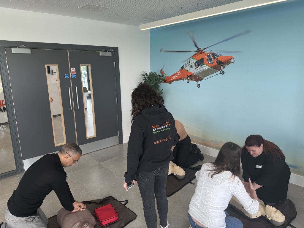 Members of Lindum and Accent had CPR training from Magpas