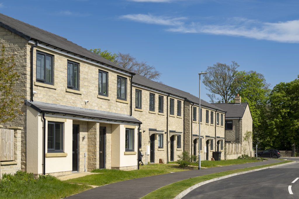 A row of affordable homes built in Silsden 