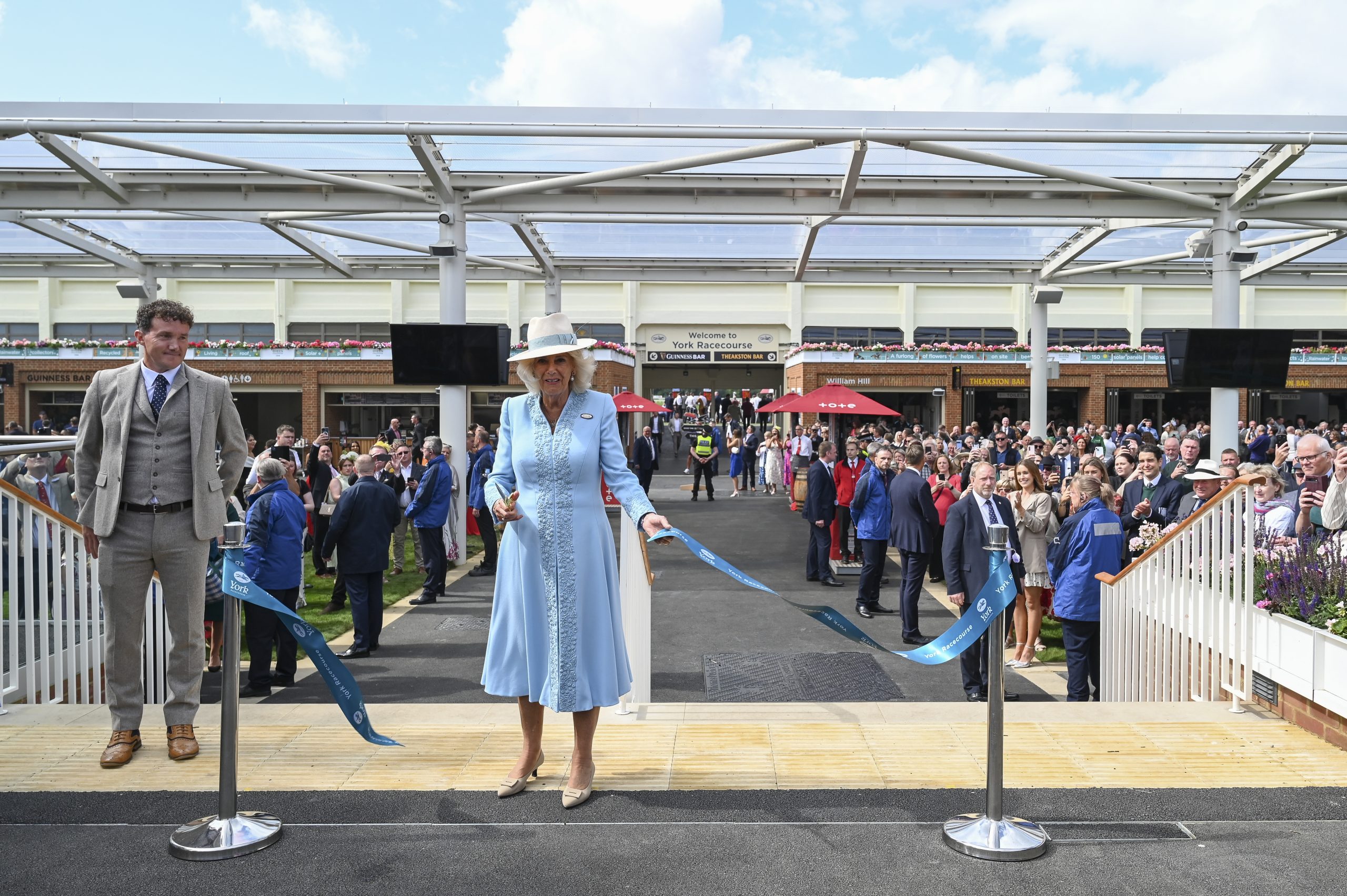 Queen Camilla officially opens renovated Southern End at York Racecourse