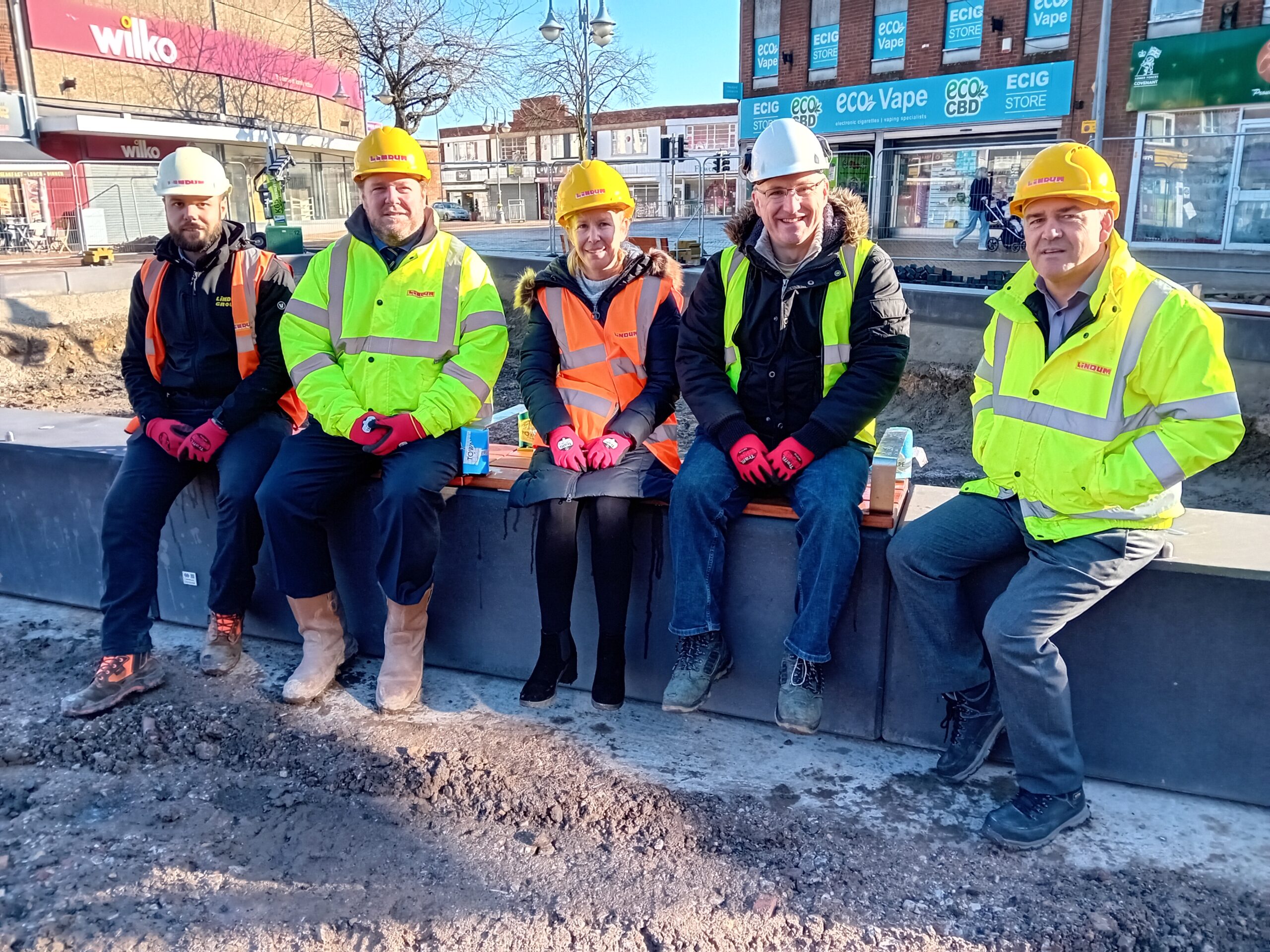 Lindum hosts councillors on site tour of Sutton-in-Ashfield public realm works