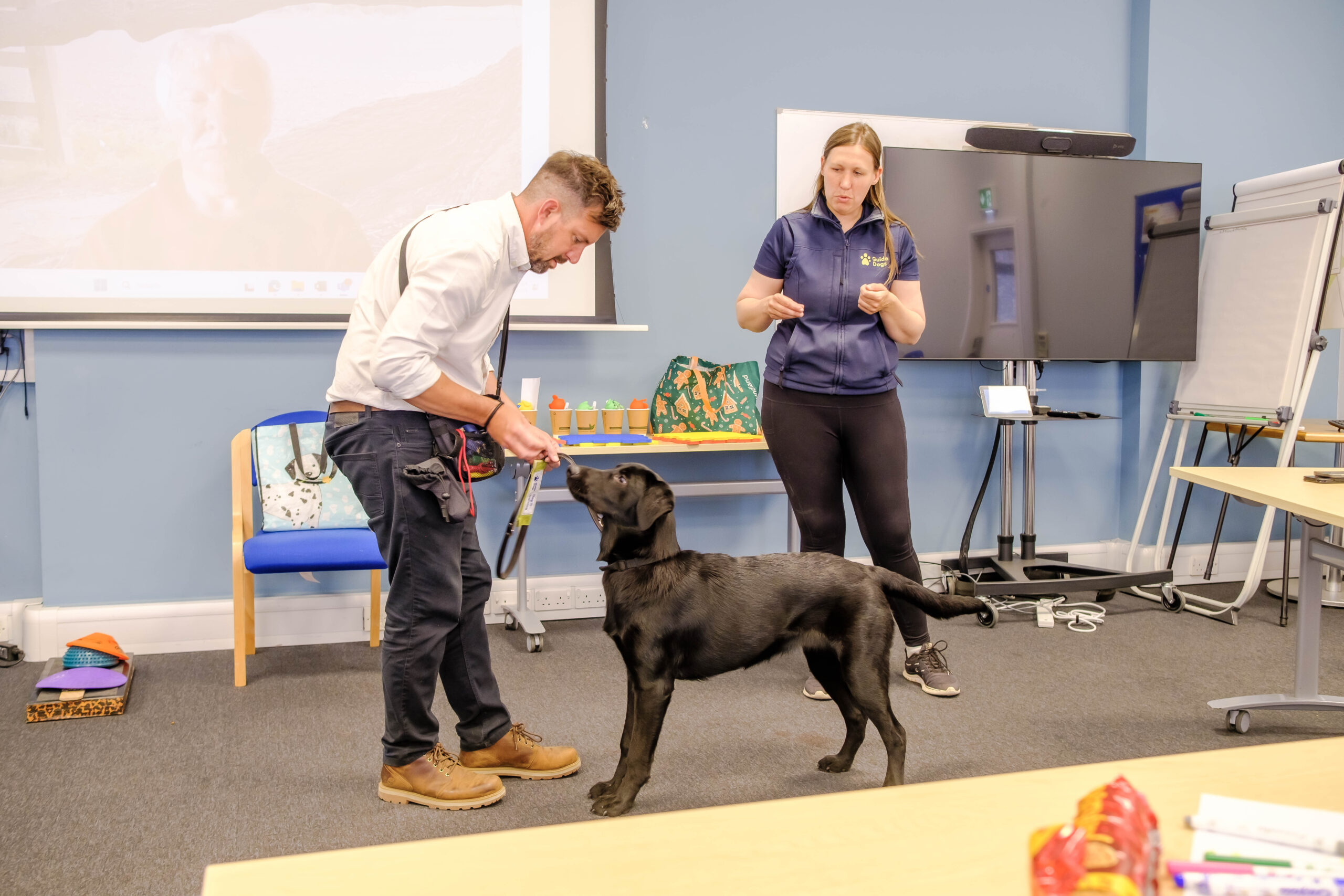 Guide Dogs for the Blind visit Lindum Business Park as part of puppy training